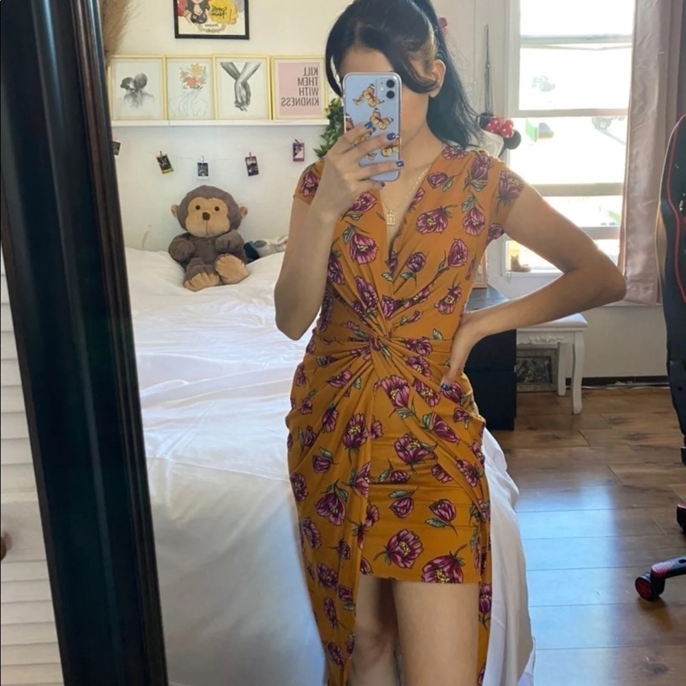 Trendy Is Burnt Orange Fliral Dress Size M…